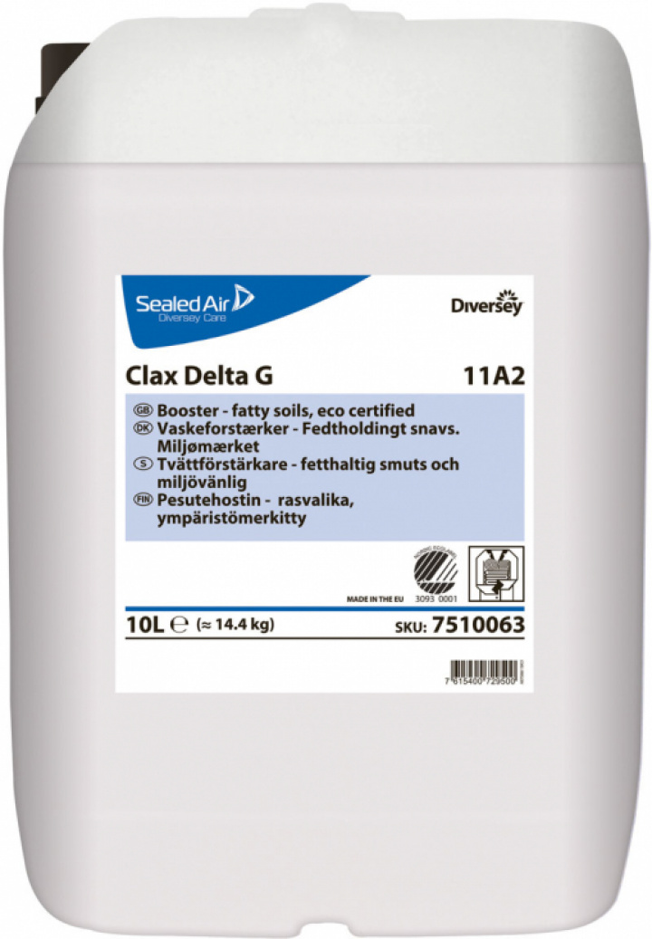 Clax Delta Pur-Eco 11A2 10L Konc tvttmedel i gruppen Stdutrustning / Stdkem & Golvvrd / Textil, rostfritt & vriga kem hos Stdbutiken (44002)