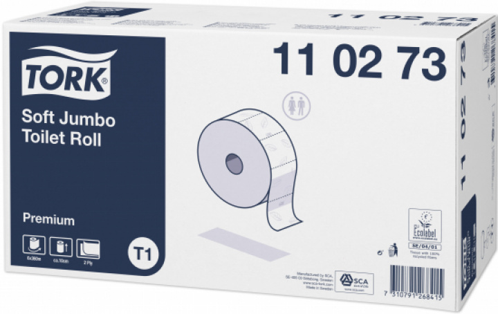Tork Toalettpapper Jumbo Premium T1 i gruppen Stdutrustning / Papper & Dispenser / Toalettpapper - Papper hos Stdbutiken (110273)