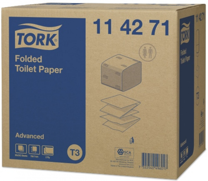 Tork Toalettpapper Advanced T3 i gruppen Stdutrustning / Papper & Dispenser / Toalettpapper - Papper hos Stdbutiken (114271)