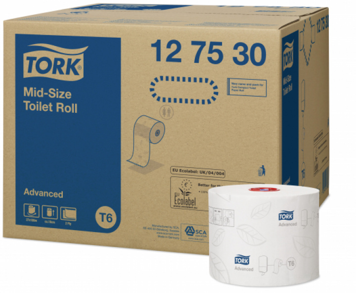 Tork Toalettpapper Advanced T6 i gruppen Stdutrustning / Papper & Dispenser / Toalettpapper - Papper hos Stdbutiken (127530)