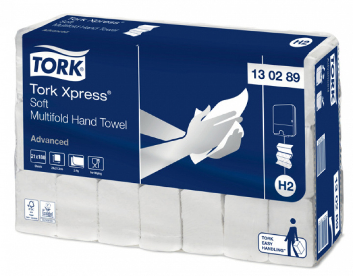 Tork Xpress Mjuk M-fold Handduk Adv H2 i gruppen Stdutrustning / Papper & Dispenser / Handtork - Papper hos Stdbutiken (130289)