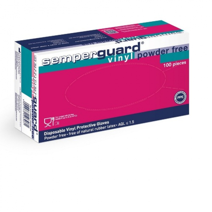 Semperguard Vinyl Puderfri str M i gruppen Stdutrustning / Hygien & skydd / Stdhandskar hos Stdbutiken (27031)