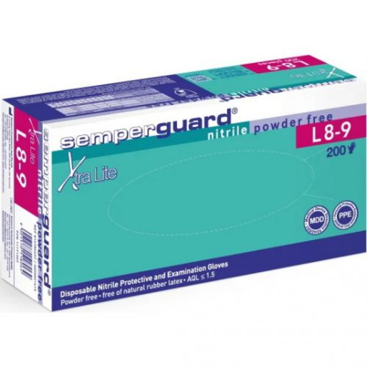 Semperguard Nitril xtra lite Puderfri strl L i gruppen Stdutrustning / Hygien & skydd / Stdhandskar hos Stdbutiken (27523)