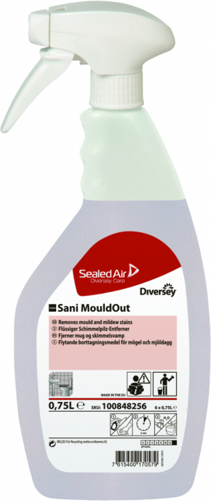 Sani MouldOut 750ml W46 i gruppen Stdutrustning / Stdkem & Golvvrd / Sanitetsrent & Kalkbort hos Stdbutiken (30060)