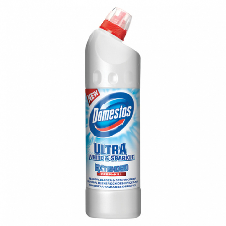 Domestos WC-rent Ultra White & Sparkle 750ml i gruppen Stdutrustning / Stdkem & Golvvrd / Sanitetsrent & Kalkbort hos Stdbutiken (30315)