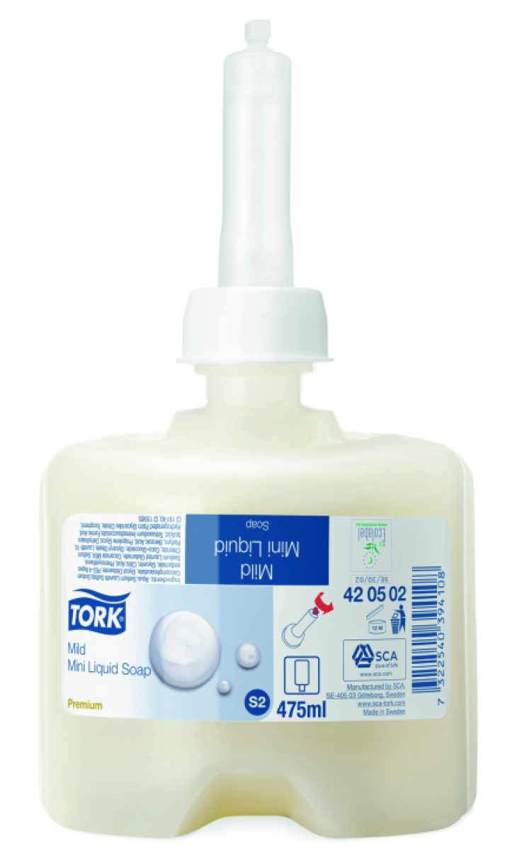 Tork Mild Flytande Tvl Mini, S2 i gruppen Stdutrustning / Hygien & skydd / Hand & Hudvrd fr Dispenser hos Stdbutiken (420502)