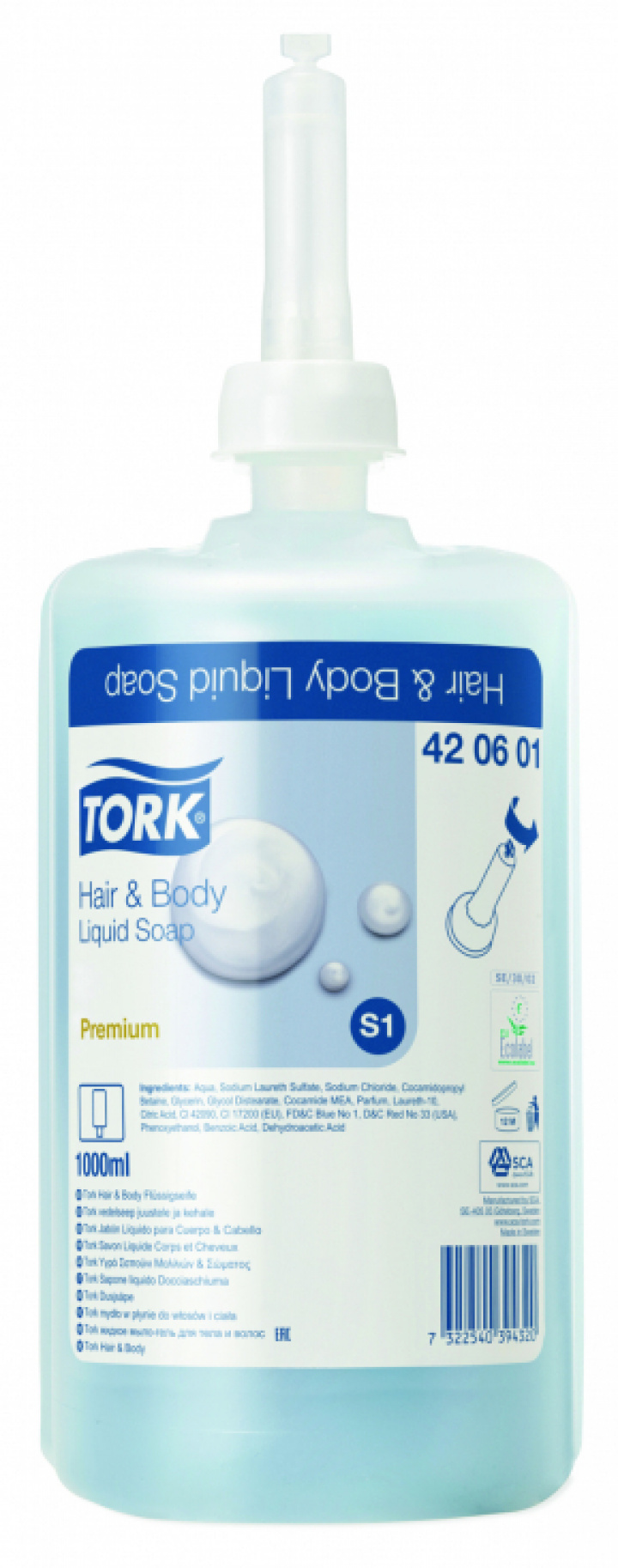 Tork Hair & Body S1 i gruppen Stdutrustning / Hygien & skydd / Hand & Hudvrd fr Dispenser hos Stdbutiken (420601)