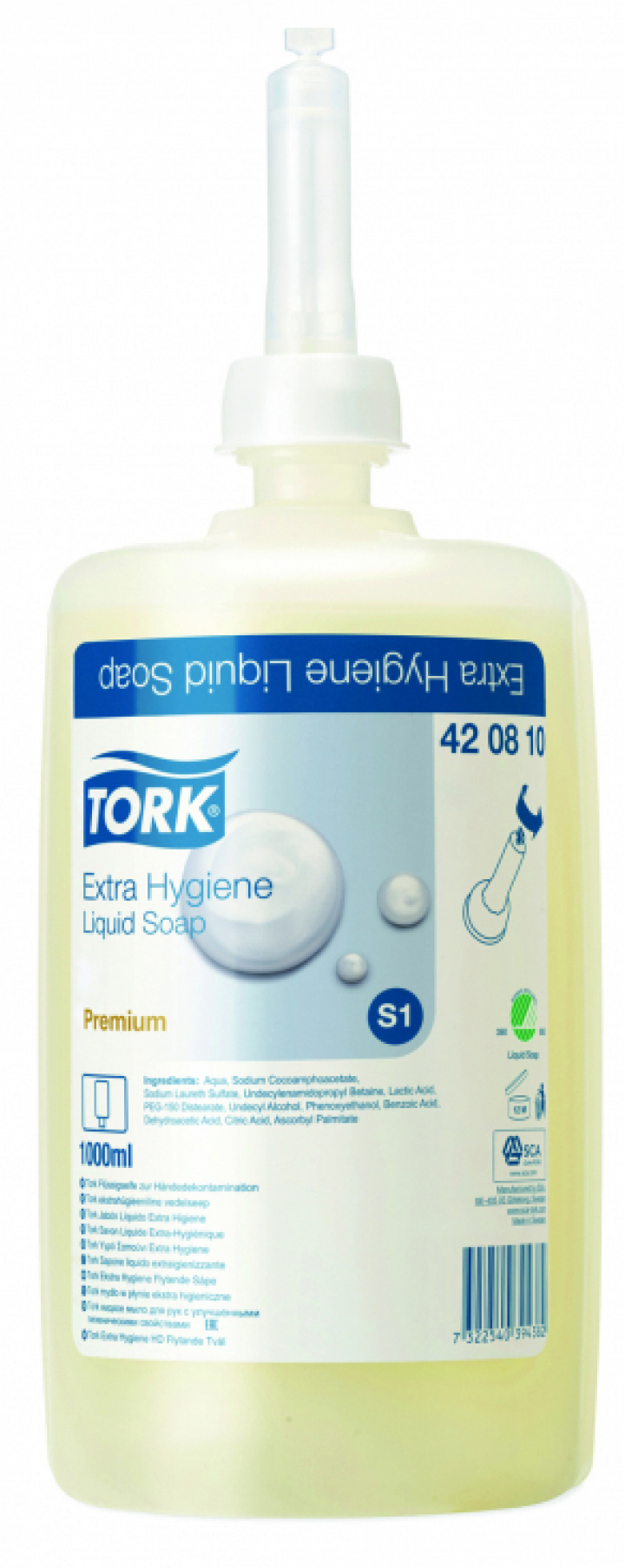 Tork Extra Hygiene HD Flytande Tvl S1 i gruppen Stdutrustning / Hygien & skydd / Hand & Hudvrd fr Dispenser hos Stdbutiken (420810)