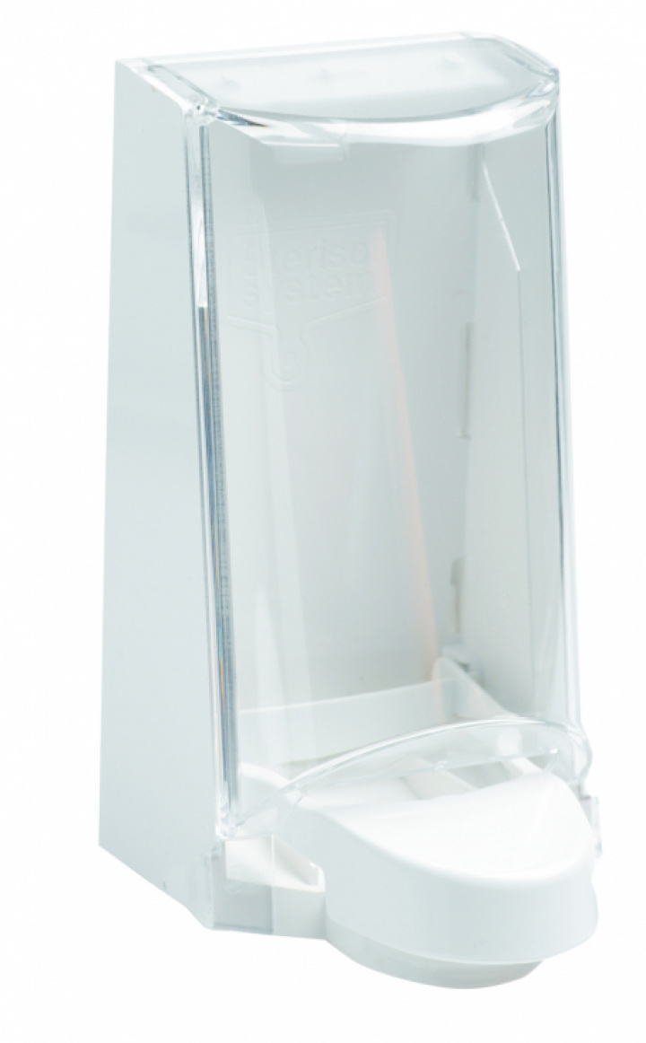 4551 Dispenser vit med transparent kpa 0,7L i gruppen Stdutrustning / Hygien & skydd / Tvl & Hudvrd - Dispenser hos Stdbutiken (51041)