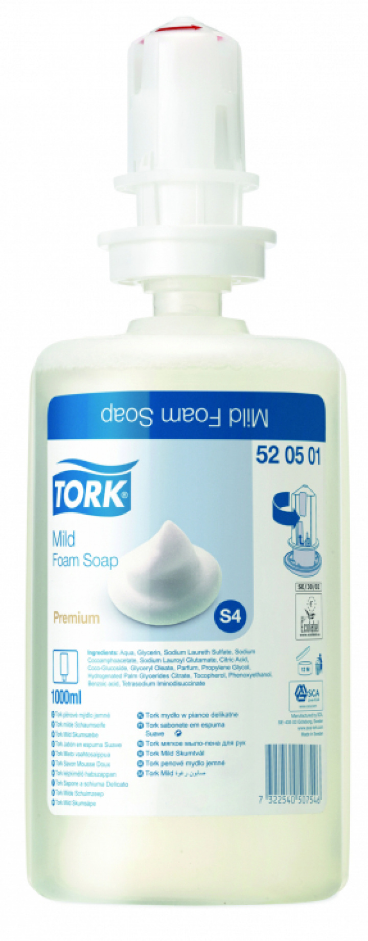 Tork Mild Skumtvl, S4 i gruppen Stdutrustning / Hygien & skydd / Hand & Hudvrd fr Dispenser hos Stdbutiken (520501)