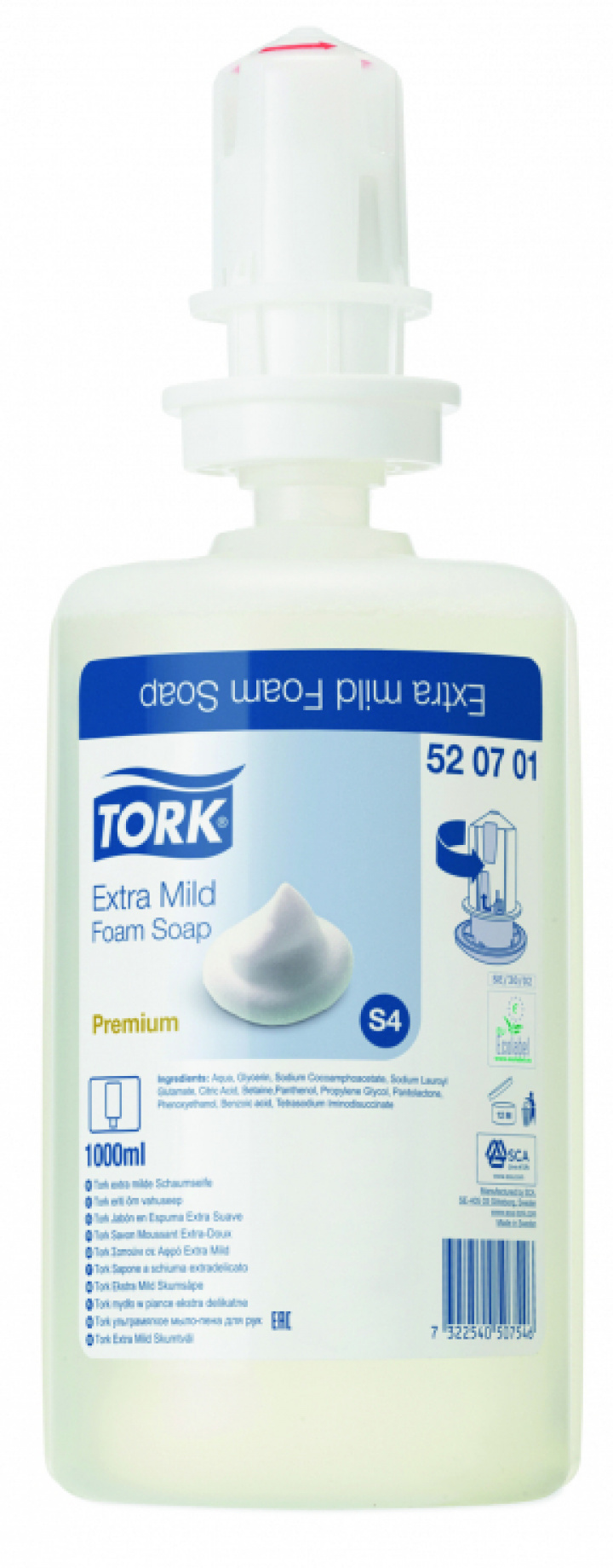 Tork Extra Mild Skumtvl, S4 i gruppen Stdutrustning / Hygien & skydd / Hand & Hudvrd fr Dispenser hos Stdbutiken (520701)