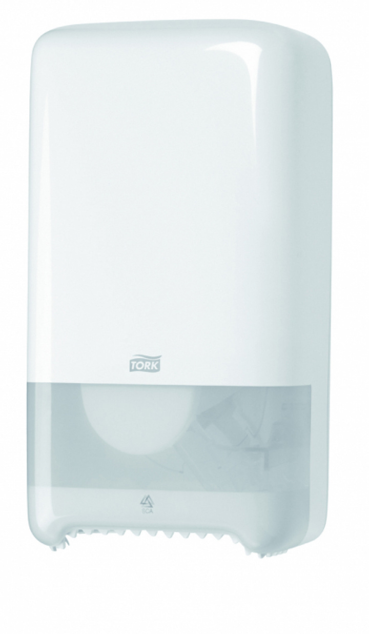 Tork Dispenser Mid-Size Toalettpapper, T6 Vit i gruppen Stdutrustning / Papper & Dispenser / Toalettpapper - Dispenser hos Stdbutiken (557500)