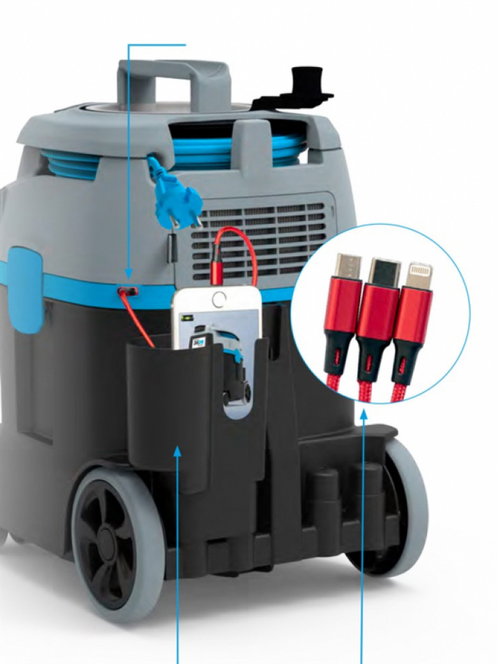 Hllare med USB-laddare 3in1 i gruppen Stdmaskiner / Dammsugare / Tillbehr Dammsugare / vriga tillbehr hos Stdbutiken (82450)